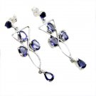 resplendent Iolite 925 Sterling Silver Blue Earring Natural common US