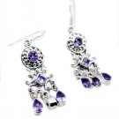 inviting Amethyst 925 Sterling Silver Purple Earring Natural Designer US