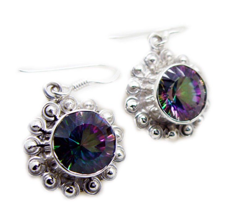 handsome Mystic Quartz 925 Sterling Silver Multi Earring Natural handmade US