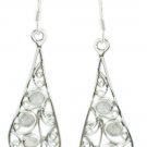 fine Rainbow moonstone 925 Sterling Silver White Earring Natural handmade US