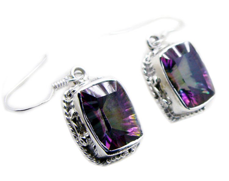classy Mystic Quartz 925 Sterling Silver Multi Earring Natural Designer US