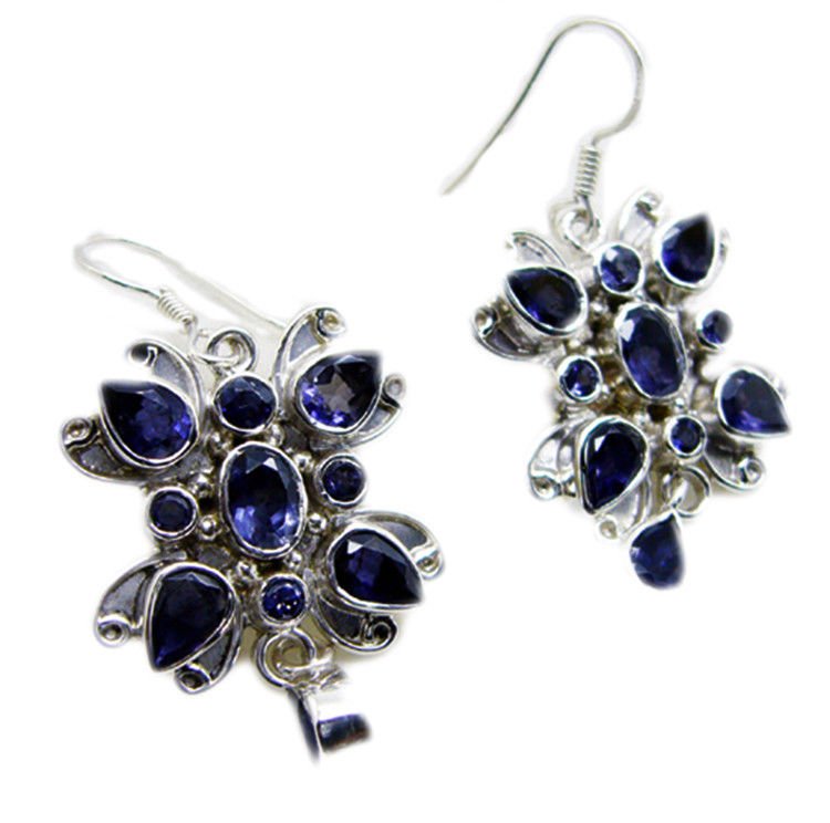 inviting Iolite 925 Sterling Silver Blue Earring genuine jaipur US