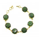 fair Emerald CZ Gold Plated Green Bracelet genuine usual US gift