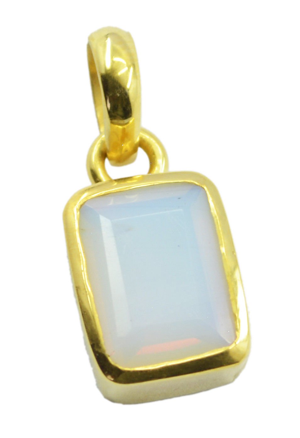 pleasing Fire Opal CZ Gold Plated White Pendant Fashion india US