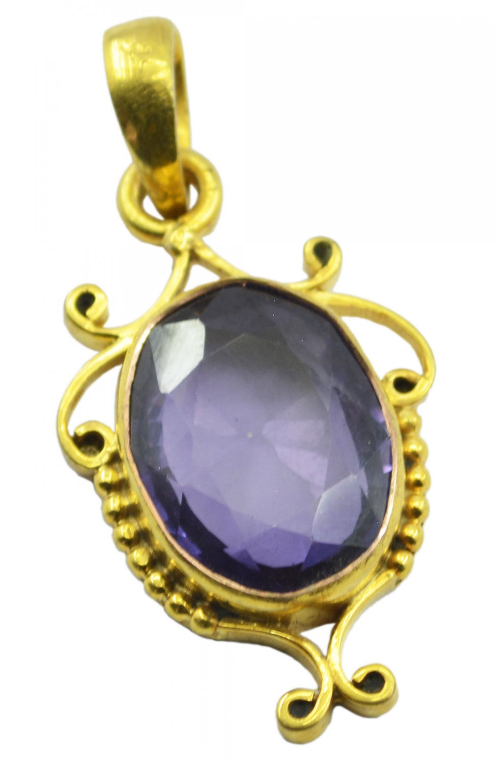 bewitching Amethyst CZ Gold Plated Purple Pendant Glass supply US