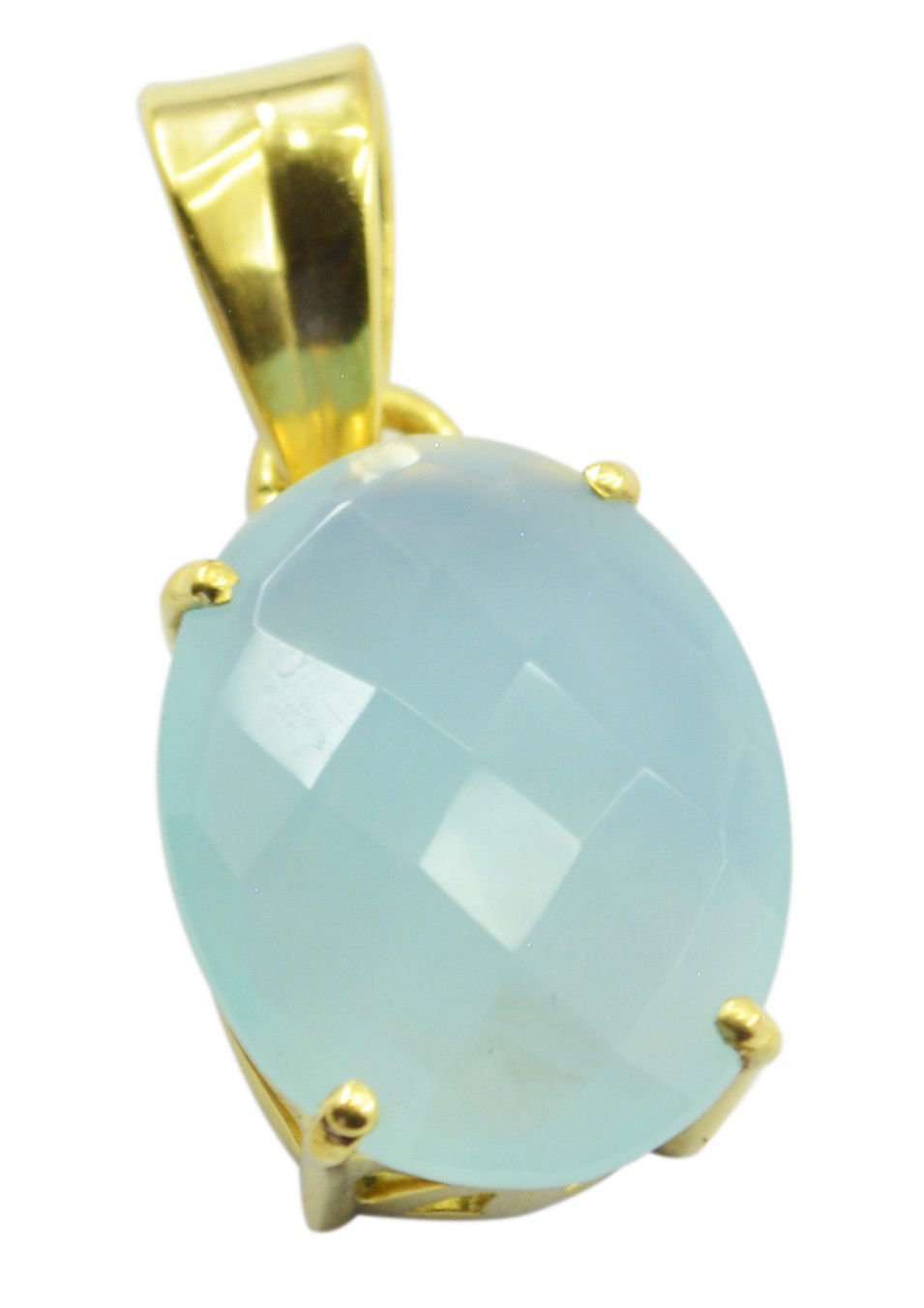 grand Chalcedony Gold Plated Blue Pendant Fashion suppiler US