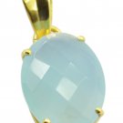 grand Chalcedony Gold Plated Blue Pendant Fashion suppiler US