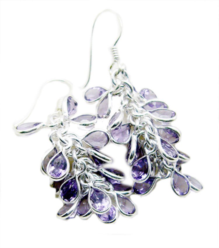 splendid Amethyst 925 Sterling Silver Purple Earring Natural general US