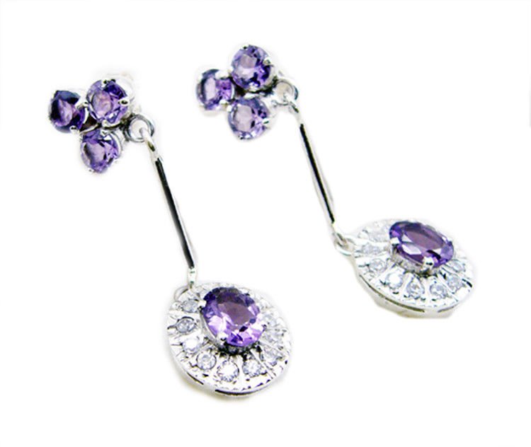 gorgeous Amethyst 925 Sterling Silver Purple Earring genuine wholesale US