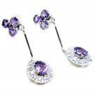 gorgeous Amethyst 925 Sterling Silver Purple Earring genuine wholesale US