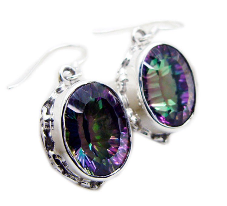 charming Mystic Quartz 925 Sterling Silver Multi Earring genuine general US