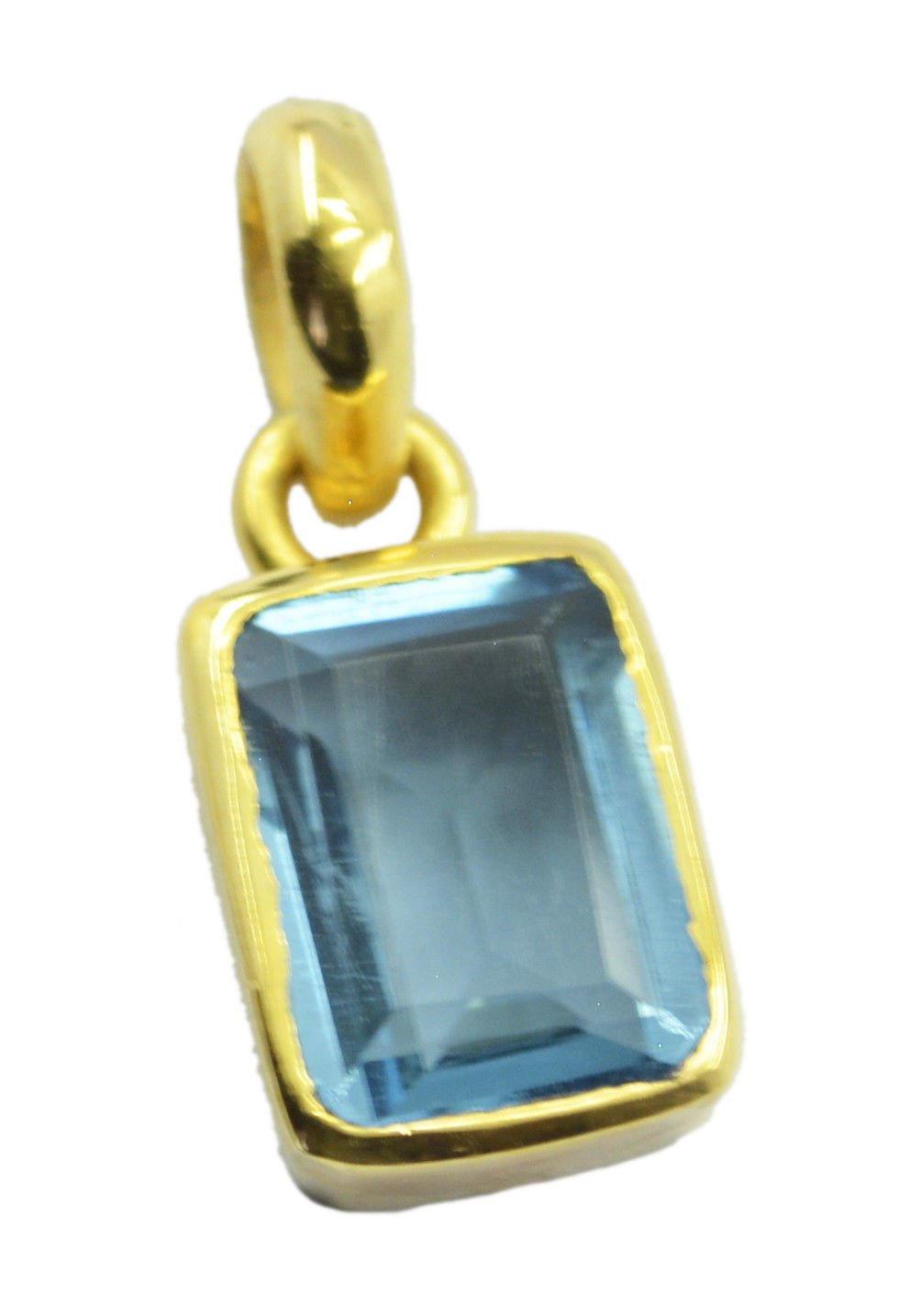 enticing Blue Topaz CZ Gold Plated Blue Pendant Fashion gemstone US