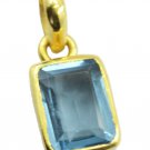 enticing Blue Topaz CZ Gold Plated Blue Pendant Fashion gemstone US