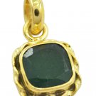 handsome Indian Emerald Gold Plated Green Pendant Fashion gemstone US