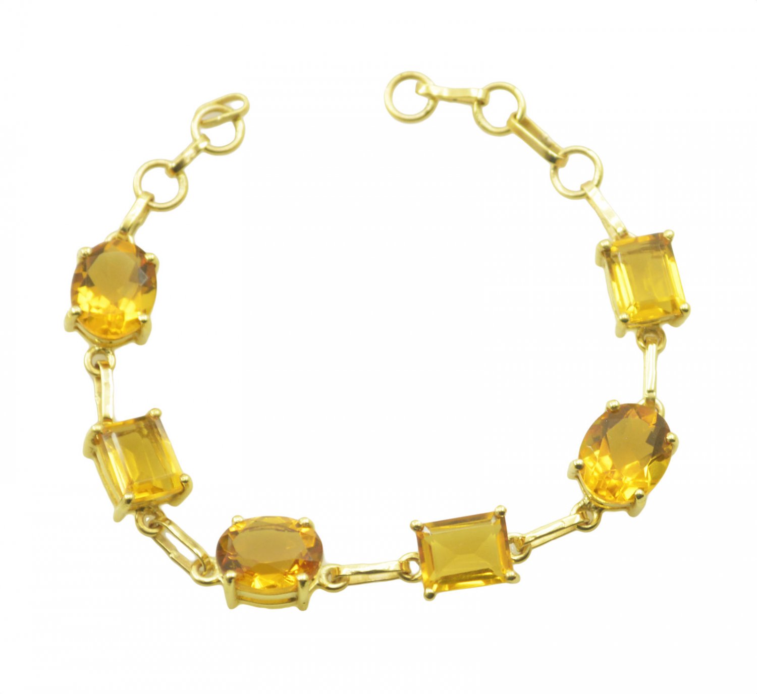 inviting Citrine CZ Gold Plated Yellow Bracelet Natural freely US gift