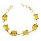 inviting Citrine CZ Gold Plated Yellow Bracelet Natural freely US gift
