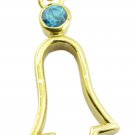 excellent Blue Topaz CZ Gold Plated Blue Pendant Glass gemstones US