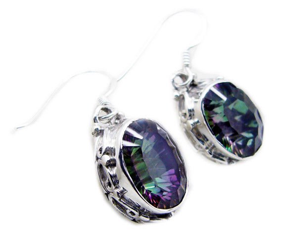fine Mystic Quartz 925 Sterling Silver Multi Earring genuine india US