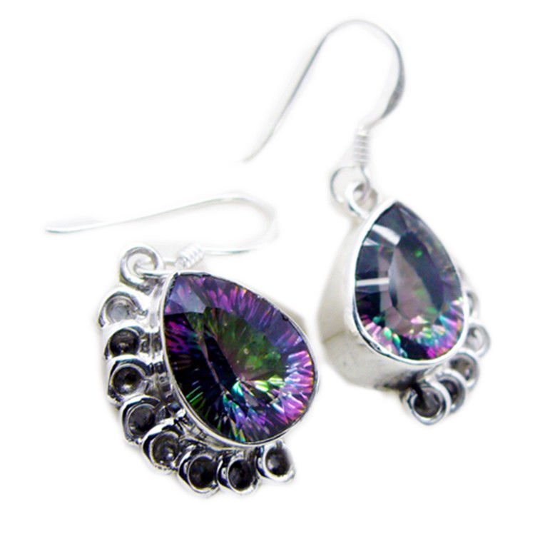 adorable Mystic Quartz 925 Sterling Silver Multi Earring Natural indian US