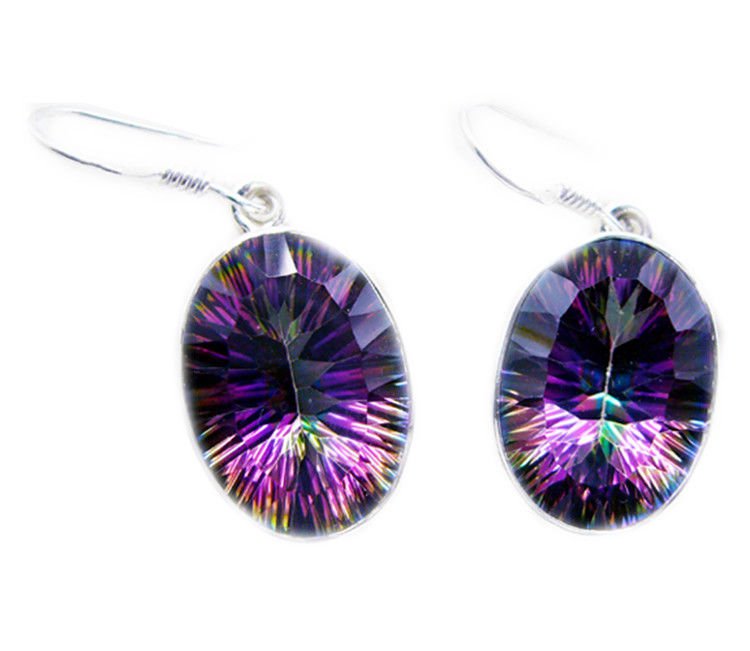 comely Mystic Quartz 925 Sterling Silver Multi Earring genuine jaipur US