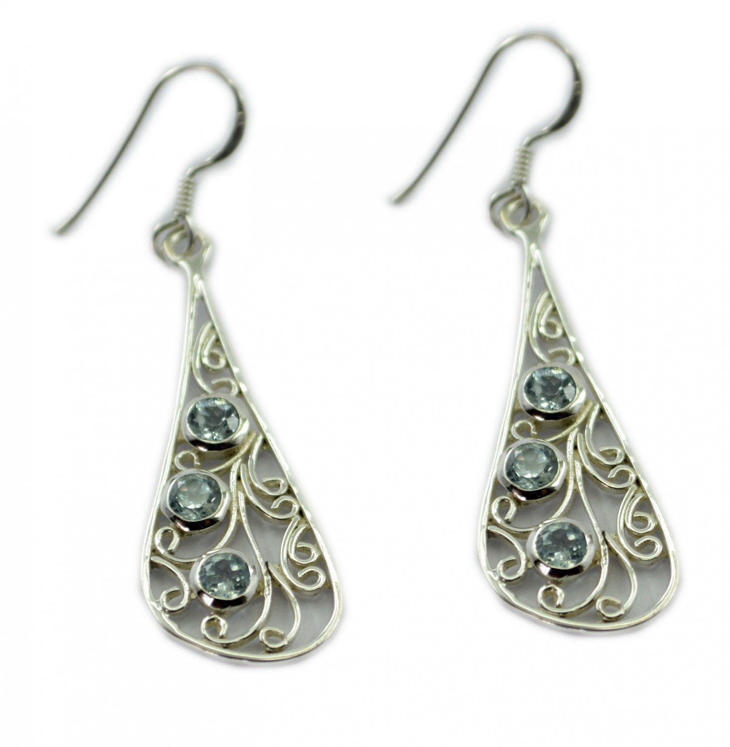 inviting Blue Topaz 925 Sterling Silver Blue Earring Natural generally US
