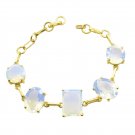 splendiferous Fire Opal CZ Gold Plated White Bracelet Natural general US gift