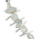 pulchritudinous Rainbow Moonstone 925Sterling Silver White Pendant wholesale US