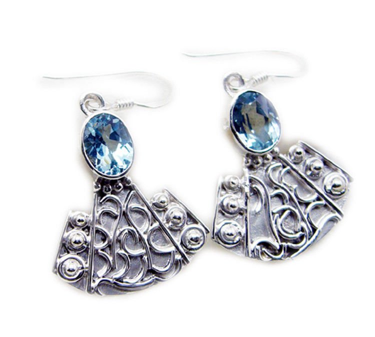 grand Blue Topaz 925 Sterling Silver Blue Earring genuine supplies US