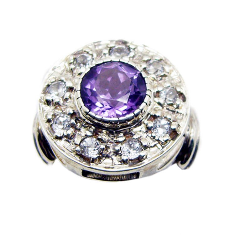 excellent Amethyst 925 Sterling Silver Purple Ring genuine gemstone US