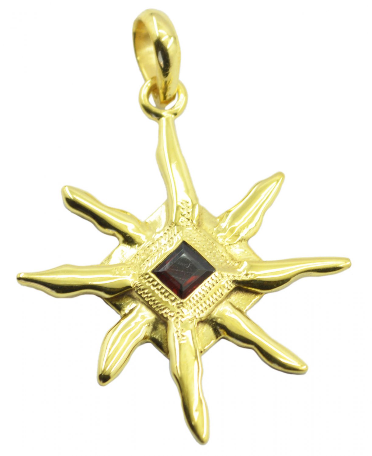 comely Garnet Gold Plated Red Pendant Fashion jewellery US