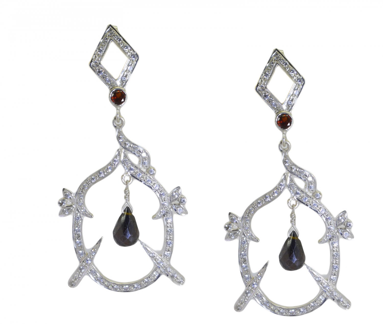 handsome Garnet 925 Solid Sterling Silver Red Earring Natural exporter US