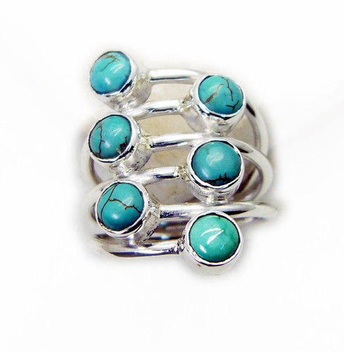 bonnie Turquoise 925 Sterling Silver Multi Ring Natural supplies US