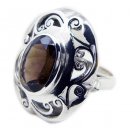 enticing Smoky Quartz 925 Sterling Silver Brown Ring Natural jaipur US