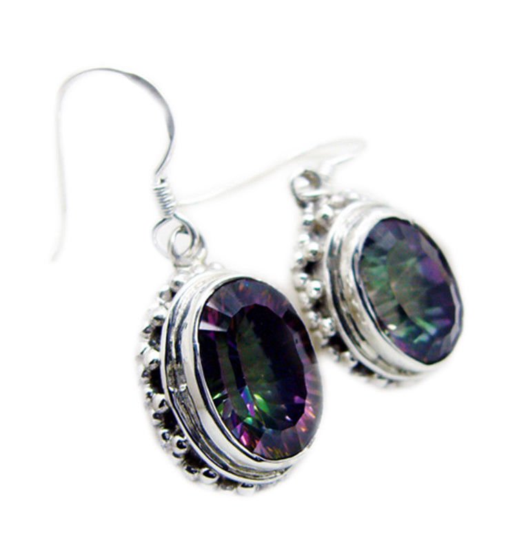 splendiferous Mystic Quartz 925Sterling Silver Multi Earring genuine Designer US