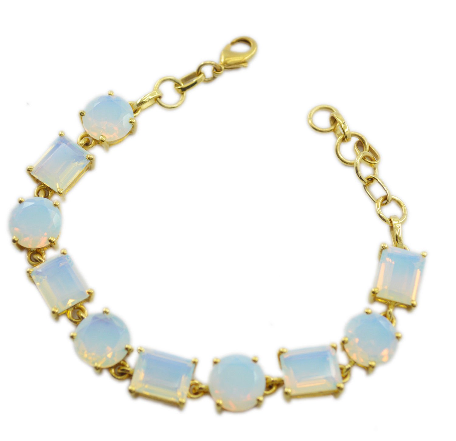adorable Fire Opal CZ Gold Plated White Bracelet genuine freely US gift