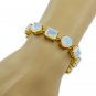 adorable Fire Opal CZ Gold Plated White Bracelet genuine freely US gift