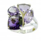like Natural Amethyst Purple Gemstone Silver Ring gift for fathers  US SZ 4-13