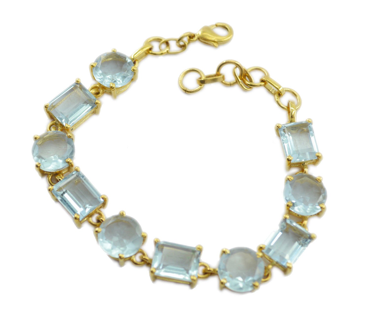 fair blue topaz cz Gold Plated Blue Bracelet Natural jewellery US gift