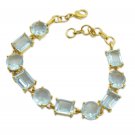 fair blue topaz cz Gold Plated Blue Bracelet Natural jewellery US gift