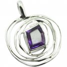 handsome Amethyst 925 Sterling Silver Purple Pendant Natural handcrafted US