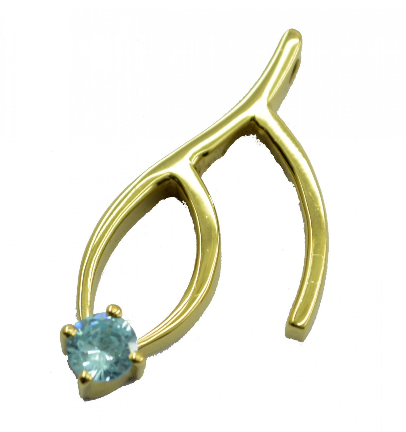fine Blue Topaz CZ Gold Plated Blue Pendant Glass jaipur US