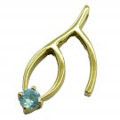 fine Blue Topaz CZ Gold Plated Blue Pendant Glass jaipur US