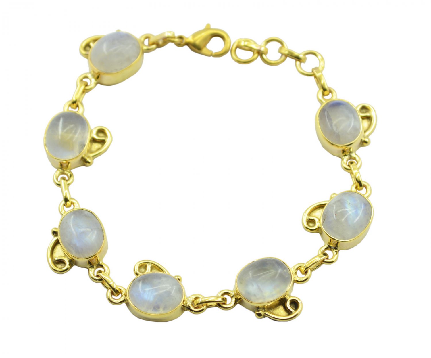 gorgeous Moonstone Gold Plated White Bracelet Natural wholesale US gift