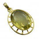 exquisite Lemon Quartz Gold Plated Yellow Pendant Glass jewellery US