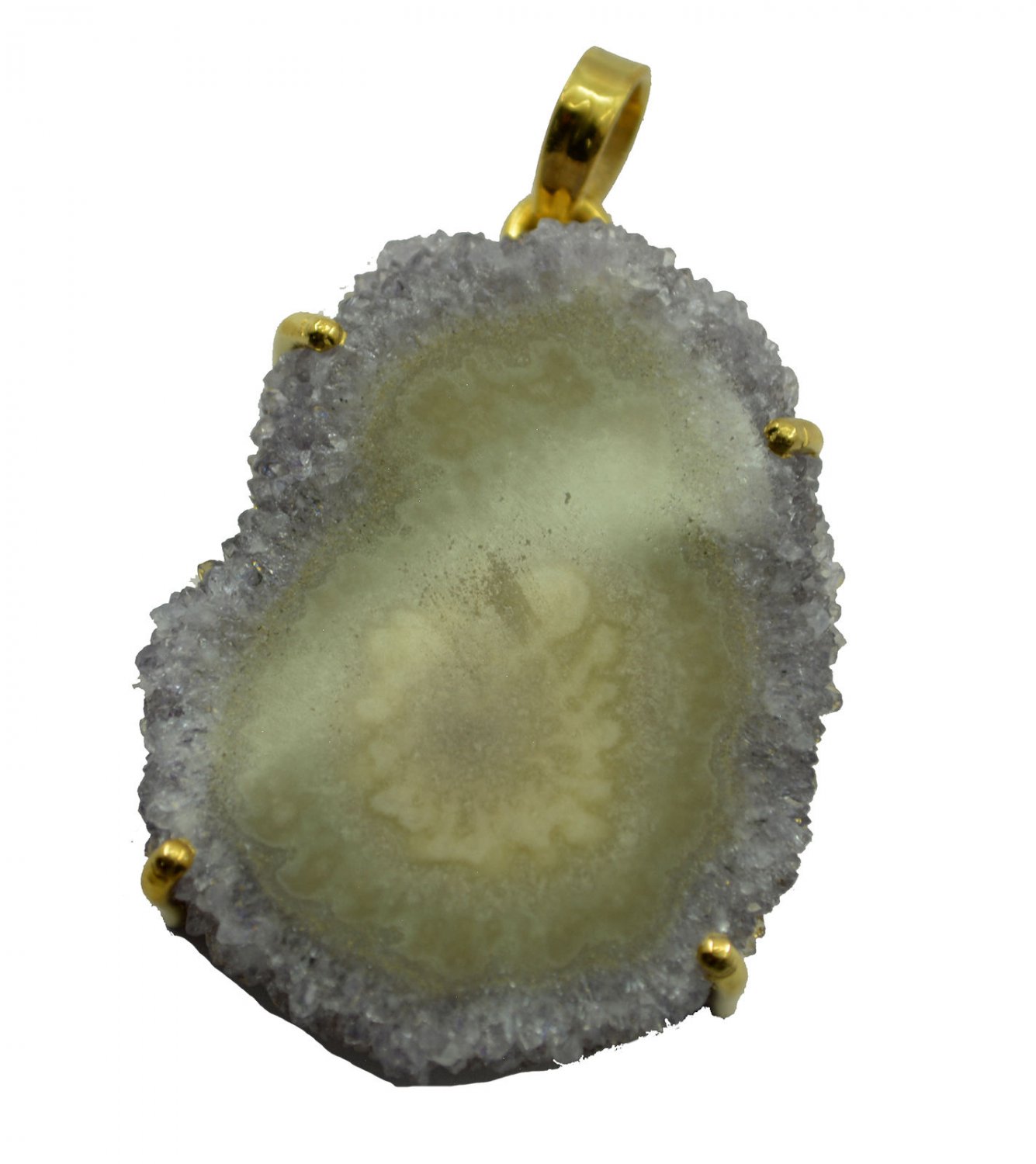 handsome Amethyst Slice Gold Plated Multi Pendant Glass jaipur US