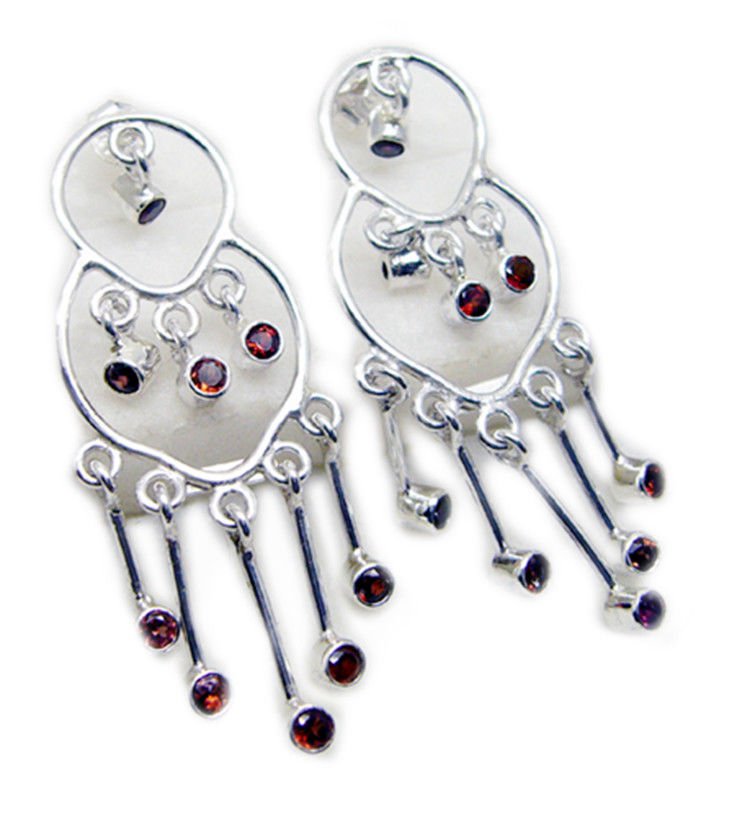 charming Garnet 925 Sterling Silver Red Earring Natural gemstone US