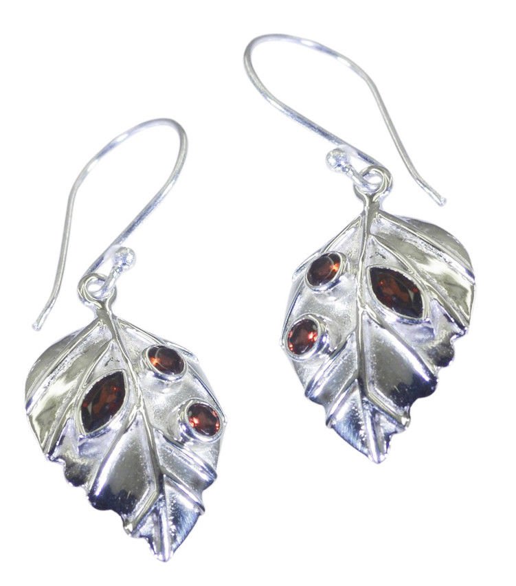 elegant Garnet 925 Sterling Silver Red Earring genuine gemstone US