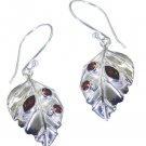 elegant Garnet 925 Sterling Silver Red Earring genuine gemstone US