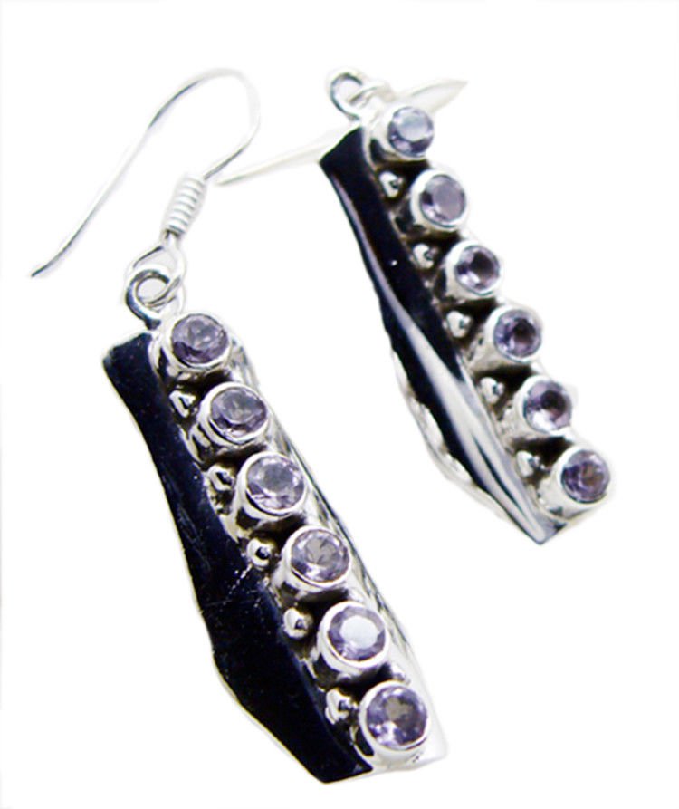 captivating Amethyst 925 Sterling Silver Purple Earring genuine supply US