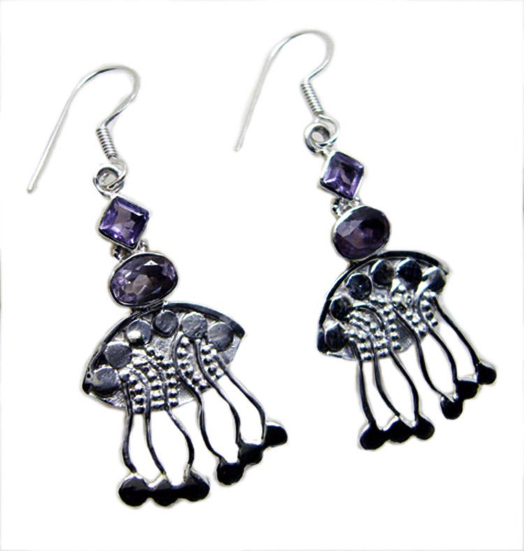 ideal Amethyst 925 Sterling Silver Purple Earring genuine supplies US